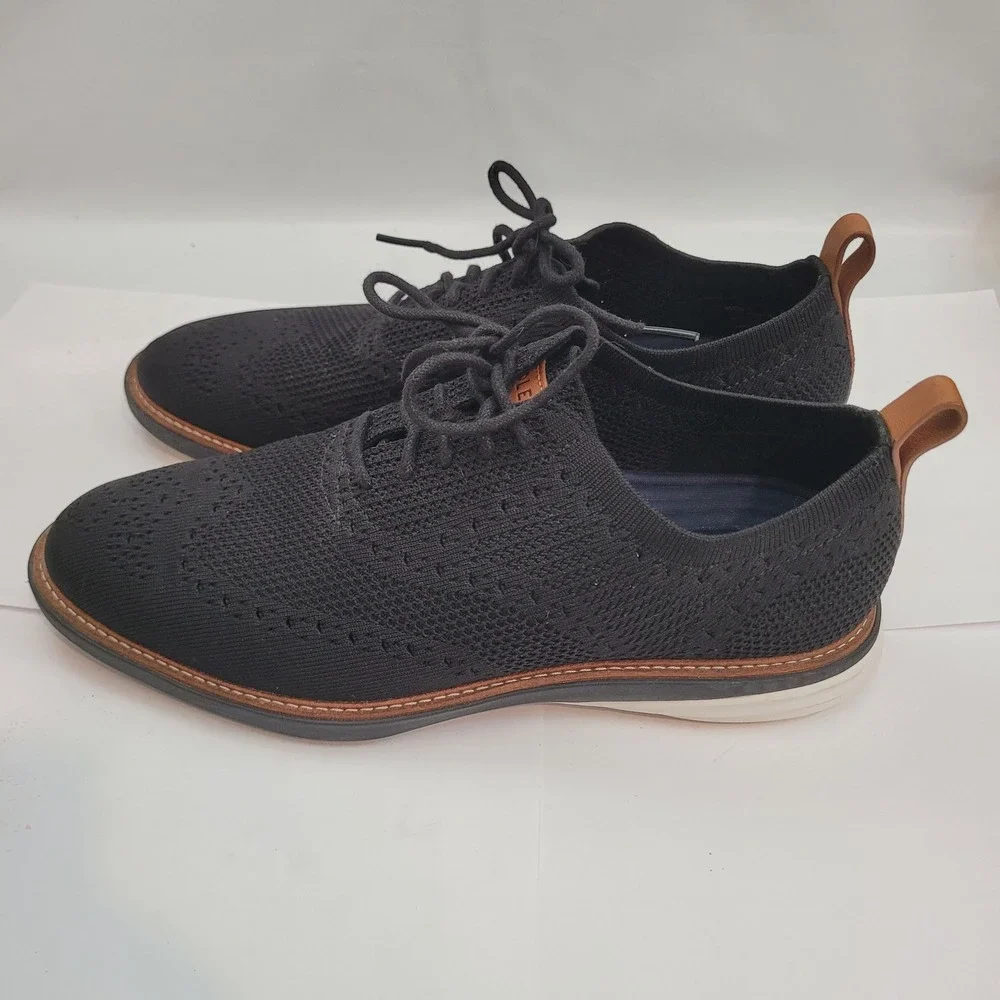 Cole Haan OriginalGrand Wingtip Oxford Mens Black Stitchlite Knit Shoes C32152